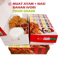 Fried Chicken Box 100 pcs (KFC M) Paper Lunch KFC IVORY Fried Chicken rice Box food Box (KFC M 100) 