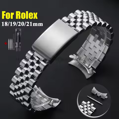 Solid Stainless Steel Band for Rolex for DATEJUST Strap 18mm 19mm 20mm 21mm for Jubilee Bracelet Men