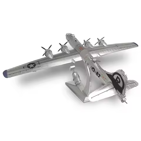 Piececool 3D Puzzles for Adult Bomber Model Airplane 3D Metal Model Kits Jigsaw DIY Kit Creative Gif