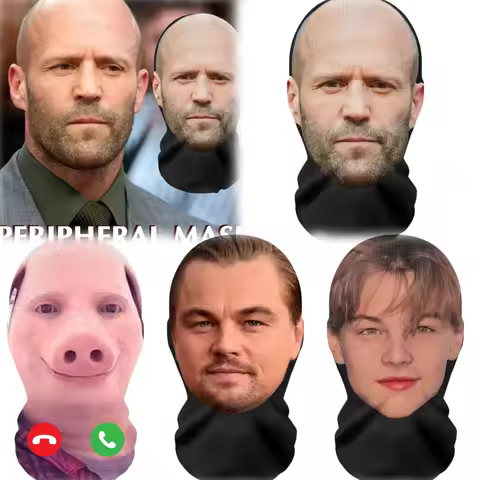 3D Printed Full Face Visual Mask Realistic Celebrity Performer Face Mask Props Costume For Party Sup