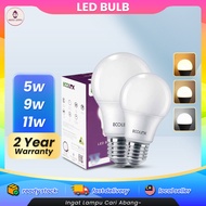 [SIRIM] ECOLINK E27 LED Light Bulb 5w/9w/11w Sirim Round Bulb Mentol Lampu LED Bulb