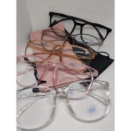 【Korean Style】 Round Spec Anti Blue Light Blocking Glasses Transparent Spectacles Frame Plastic Comp