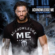 Roman Reigns Acknowledge Me WWE Graphic Round Neck T-Shirt Big Dog Focus Short-Sleeved Men Wrestling