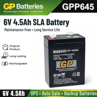 ORIGINAL GP 6V 4.5Ah Rechargeable Sealed Lead Acid Battery - GPP645 GP Back Up Battery 6V4.5AH Recha