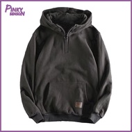 Yoewre Men Autumn Hoodie Men Hoodie Mens Winter Hoodie with Zipper Decor and Big Pocket Warm and Str