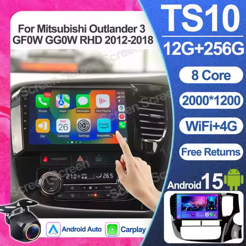 Android 15 2din Car Radio For Mitsubishi Outlander 3 GF0W GG0W RHD 2012-2018 Car Radio Stereo Autora