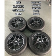 USED RIM 15 INCH BBS WITH TYRE 195/55/15 FOR WAJA GEN2 SATRIA NEO PERSONA WIRA MYVI ALZA VIOS YARIS 