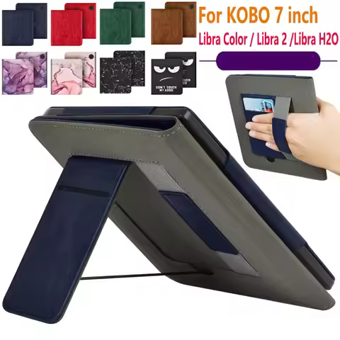 For Kobo Libra Colour 2024 Case Libra2 2021 7 inch Stand With Card Slot Funda N428 N418 N873 Cover L