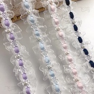 Accessories Wear Pleated Material Lace Hollow Handmade Bow Ribbon Pain Bag Lolita Lace diy CHN9