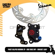 Brembo 2p Black Package Brembo Luigy 2P Bracket + Disc brake Race Boy Vespa Matic Vespa Sprint Vespa