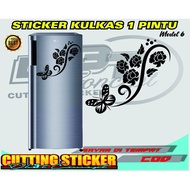 1 DOOR REFRIGERATOR STICKER CUTTING STICKER FRAME FLOWER MODEL 6