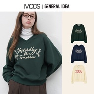 [GENERAL IDEA] Woman Lettering V-Neck Sweatshirt / 3colors