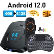 Transpeed Android 12.0 TV Box Voice Assistant 8K 6K 3D Wifi6 BT5.0 2.4G&amp;5.8G 4GB RAM 32G 64G Media player Very Fast  Top