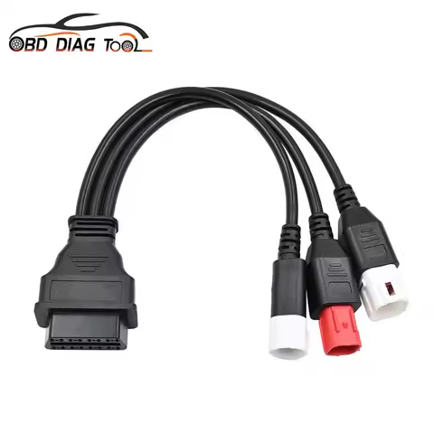 3in1 OBD2 Connector 3pin 4pin For Yamaha Motorcycle 6pin for Honda Motor Diagnostic OBD Extension Ca