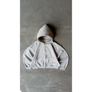 2000's Heavyweight Gray Double Zip Up Boxy Hoodie