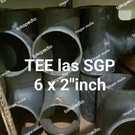 Tee Las SGP 6 × 2"inch atw VLOK SOCK TEE 6x2"in Besi black stel