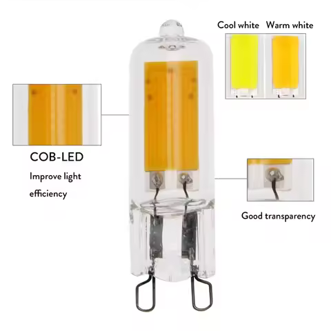 G4 COB Chip G9 220V LED Lamp Bulb Dimmable 6W 9W Glass Tube Light Bulb Replace Halogen Chandelier Li