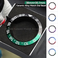 38mm*30.7mm Ceramic Alloy Watch Bezel Insert Slope for NH34 NH35 NH36 GMT 007 Diving Watch Dial Case