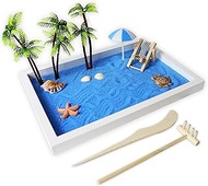 Zen Garden for Desk - Zen Garden Sand Kit, Artificial Palm Tree, Rakes & Accessories - Meditation De