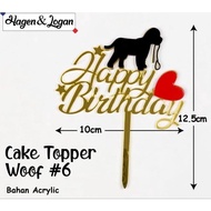 Acrylic Cake Topper Dog Happy Birthday Birthday Decoration Code 6 Dk