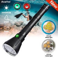 Asafee DA18 Super Powerful 10000lm Diving Flashlight XHP70.2 SST70 Powerful LED Flashlight Waterproof Underwater Torch Lanterns