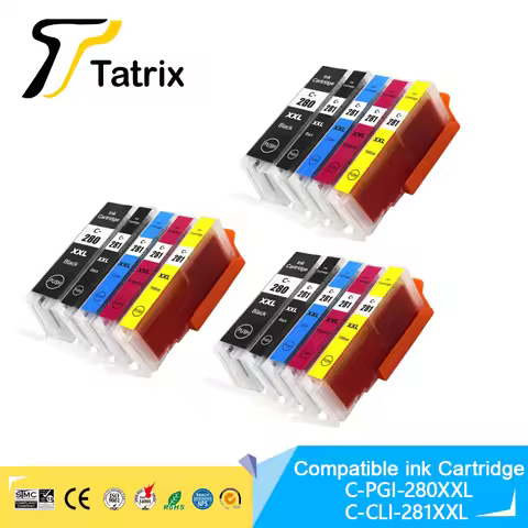 280XXL 281XXL for Canon Compatible Ink Cartridges PGI280XXL CLI281XXL for Canon PIXMA TS702/TR7520/T