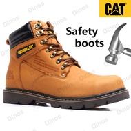 （hot sale women's shoes）Caterpillar Steel Toe Puncture-proof First Layer Leather Hiking Boots Safety