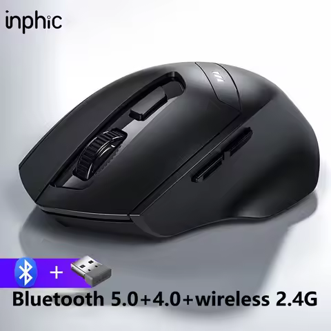 Inphic Bluetooth Mouse Rechargeable Wireless Mouse Ergonomics Silent Office Suitable for Computers L