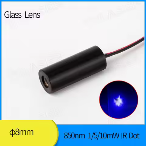 High End Invisible Light Glass Lens 8x20mm 3V/5V DC 850nm 1mW 5mW 10mW IR Dot Laser Module Industria