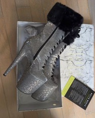 Hella Heels Leopard Print Platform Boots for pole