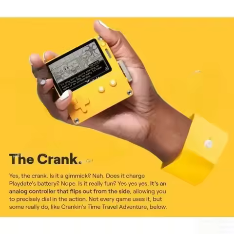 NEW 2.7-Inch Panic Playdate Retro Mini Hand-Cranked Creative US Version Handheld Game Console With G