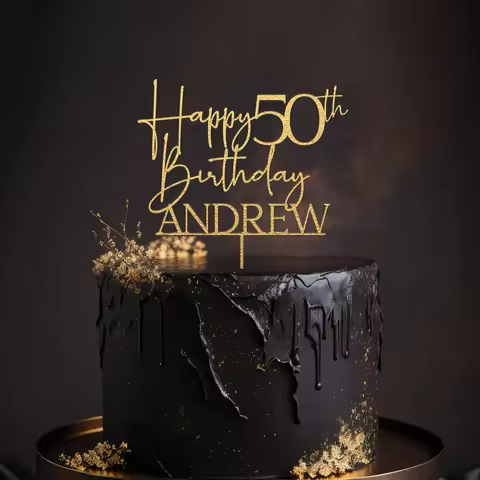 Custom Birthday Cake Topper with Name,Happy 18th Birthday Cake Topper Modern Party Decor 30th Annive