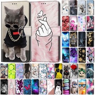 [Woo Fashion Case] เคสสำหรับ Sony Xperia 1 Iii 10 III IV 5ที่มีสีสันเคสกระเป๋าสตางค์ลายภาพวาดการ์ดพับได้ลายดอกไม้สิงโตแมวเคสโทรศัพท์แบบตั้งได้