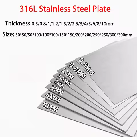 316l Stainless Steel Thickness0.5-10mm Square Plate Polished Plate Sheet 50x50 50x100 100x100 150x15