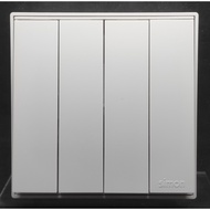 SIMON E6 WHITE HOTEL QUARTET SWITCH 4 GANG 2 WAY SWITCH