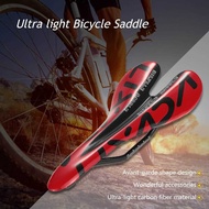 Lixada Full Carbon Fiber Mountain Bike Road Bike Cycling Cushion Saddle Bicycle Seat (black red)