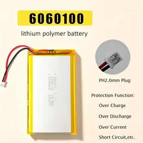 3.7V 5000mAh Li Polymer 6060100 Rechargebale Battery for PowerBank Smart Watch Beauty Instrument Blu
