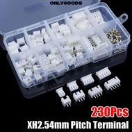 ONLYGOODS 230Pcs Pin Connector, Housing Kit XH2.54 2.54mm Pitch Terminal, 4 Value 2p 3p 4p 5pin Male