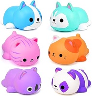 6PCS Jumbo Squishies Slow Rising Squishies Animal Newest Cat Squishy Toys Party Favors Goodies Bags Class Prize Scented &amp; Kawaii Squishys Stress Relief Toys for Adults