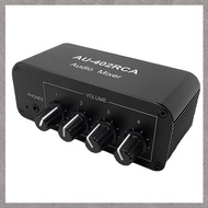 [M G L O] AU-402RCA Stereo Audio Mixer Multi-Channel Audio Source Reverberator Volume Control 3.5mm 