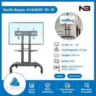 NB North Bayou AVA1800-70-1P Huge Portable Moving TV Trolley Stand Mount Television Bracket 55 to 80