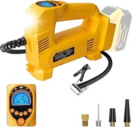 QUPER R Cordless Air Compressor Compatible with Dewalt 18V Battery, Up to 10.34 Bar, with LED Light 
