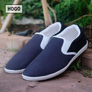 [ส่งเร็วพิเศษ!] HOGO รองเท้าผ้าใบ รองเท้าผ้าใบผู้ชาย Slipon นิ่มสุดๆ กันลื่น ทนทาน คู่เดียวเอาอยู่ ร