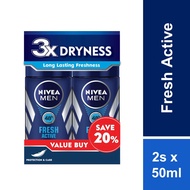 Nivea Men Deodorant Fresh Active Roll On Twinpack 2x50ml
