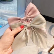 Korean Style Fashion Pearlescent Satin Alloy Hairpin Headwear / Women Elegant Big Size Bow Hair Acce