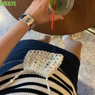 KIKO2E Sequin Shoulder Bag, Acrylic Shiny Bead Handbag, Simple Bohemian Style Woven Handmade Crossbo