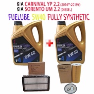 KIA CARNIVAL YP 2.2  2016y , SORENTO UM 2.2  OIL FILTER + AIR FILTER + 2can FUELUBE 5W40 FULLY SYNTH