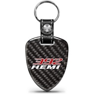 Made for HEMI 392 Logo Real Black Carbon Fiber Large Shield-Style Key Chain