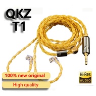 QKZ T1 Earphones Upgrade Cable 8-Pin QDC Silver-Plated Copper 3.5mm Plug 0.75 2-Pin IEM Earbuds Head