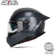 Gille Helmet 883 FALCON PLAIN Motorcycle Helmets Full Face Dual Visor Free Iridium Lens